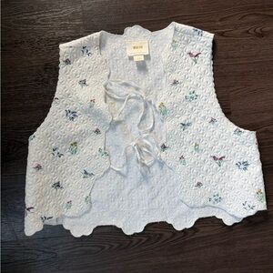 Anthropologie Maeve Textured White Top